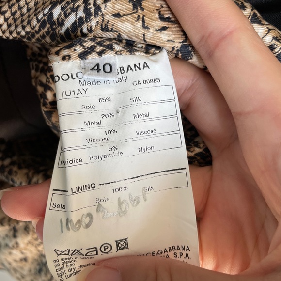 dolce & gabbana floral metallic button up jacket. brown silver silk logo blazer - Picture 6 of 9